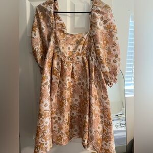 Floral Baby doll puff sleeve dress